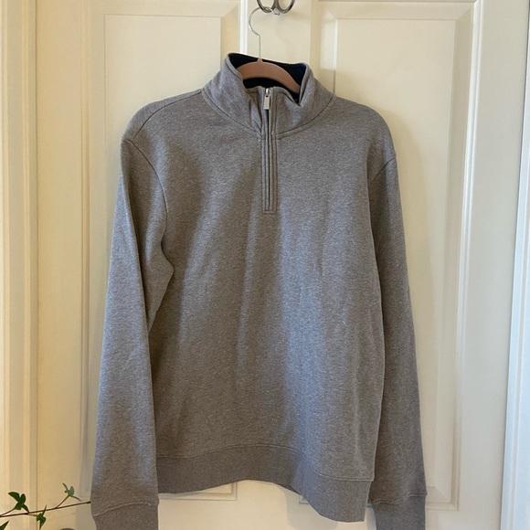 SAKS FIFTH AVENUE Men Medium Gray Sweatshirt Zip Up - Picture 2 of 7